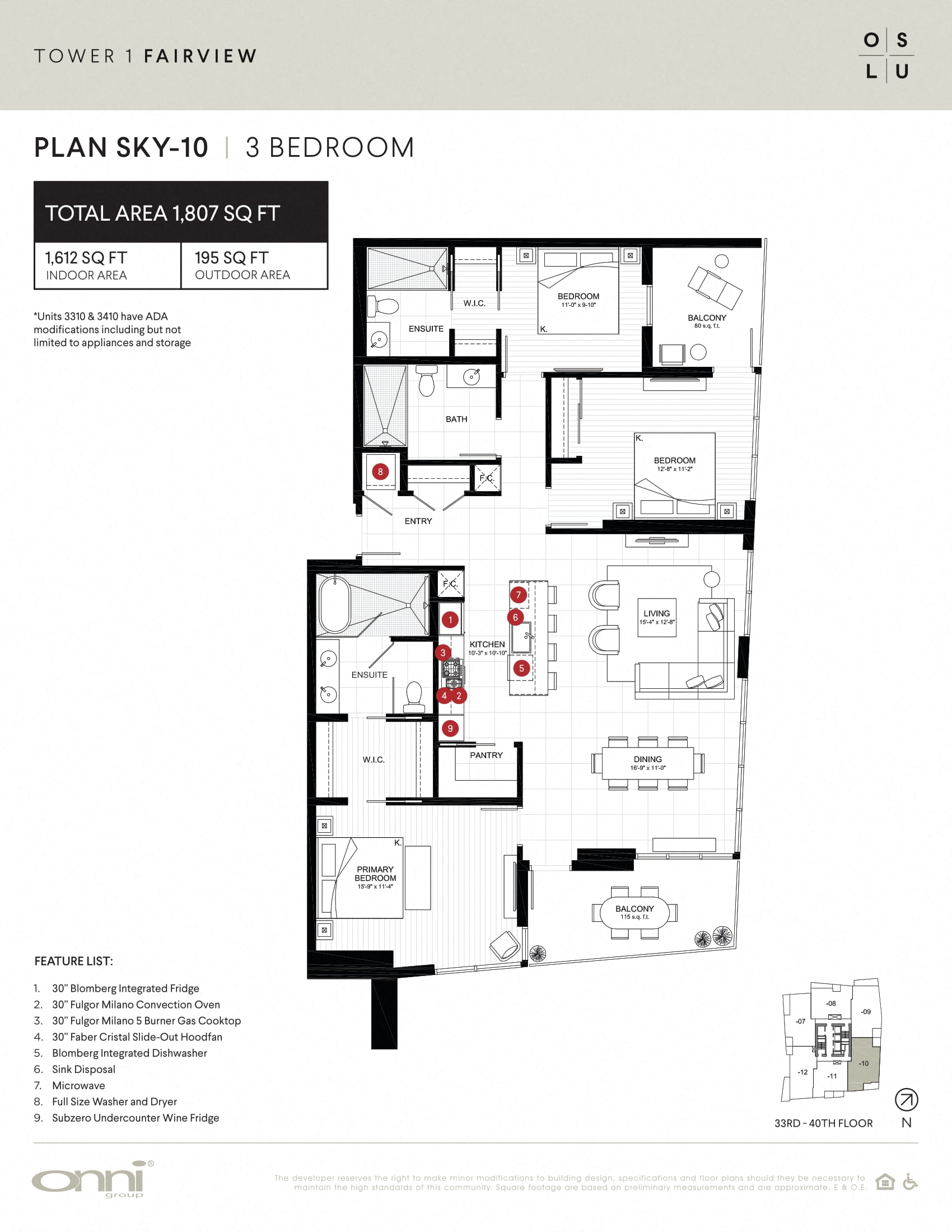Floor plan for 3 beds, 3 baths, 1612 sqft